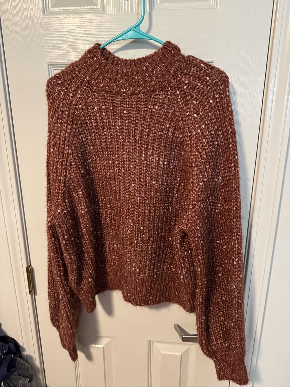 a.n.a Mauve-Brown Chunky Mock Neck Sweater
